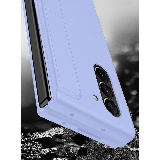 CATANES Samsung Galaxy Z Fold 5 Case with Pen Holder S-Pen included Hard Ultra Protective and Anti Shock Case Cover Light Purple