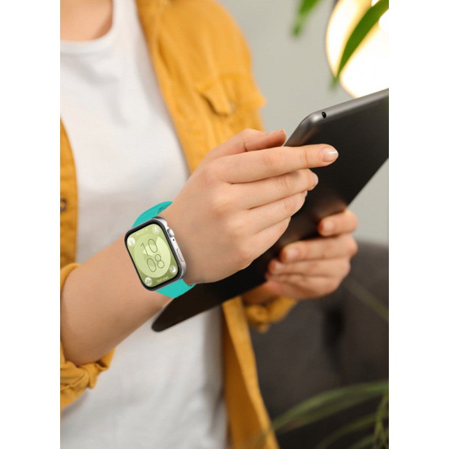 CATANES (for Watch Fit 3) Silicone Sport Band, Soft Adjustable Sport Breathable Replacement Watch Strap Loop /Green