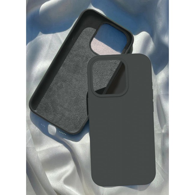 CATANES iPhone 15 Pro Case Silicone Case Full Body Protective Cover Shockproof Slim Phone Case Anti-Scratch Soft Microfiber Lining Grey