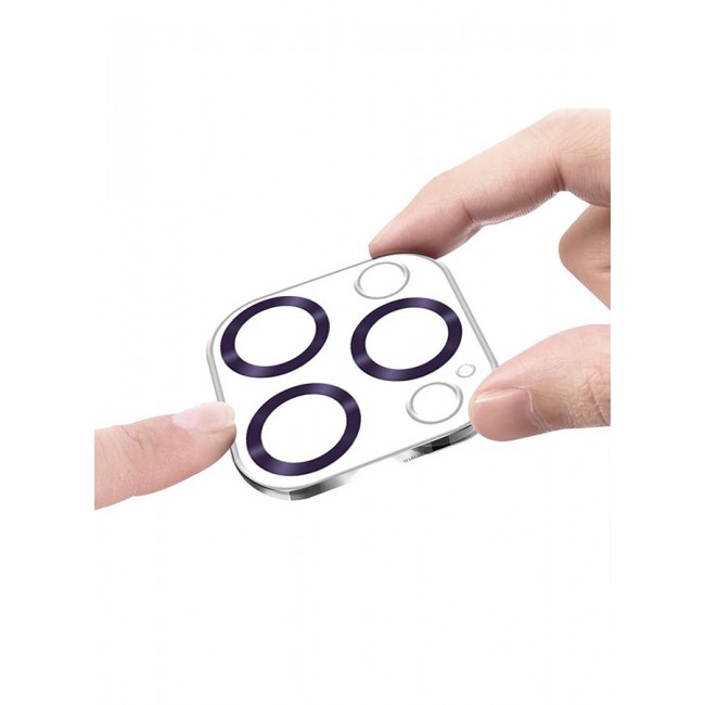 CATANES Camera Lens Protector for Apple iPhone 15 Pro Tempered Glass 9H Hardness Ultra HD Anti-Scratch Easy to Install Case Friendly Full Coverage Guard Purple