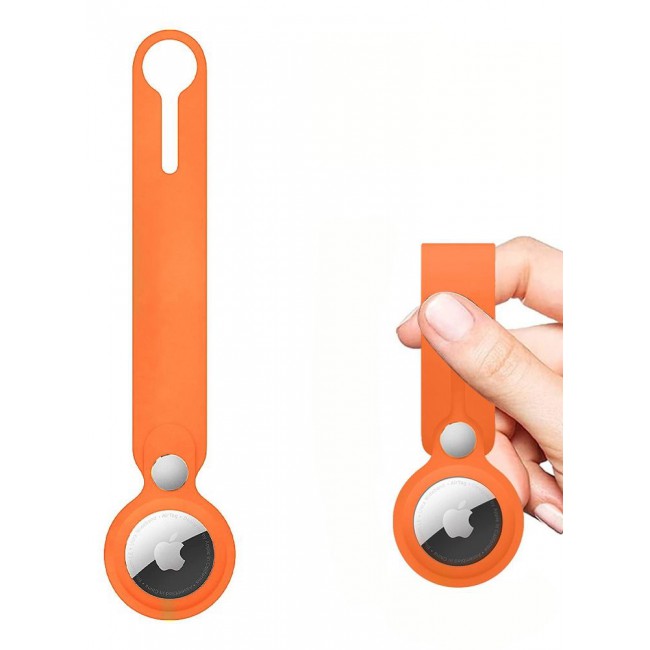 CATANES Airtag Case with Key Ring And Rubber anti-drop Keychain device,Orange