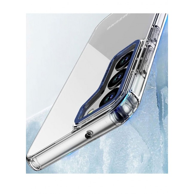 CATANES 2 Pack For Samsung Galaxy S23 Clear Case With Screen Protector Blue Edge