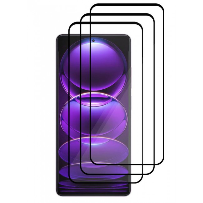 CATANES 3 Pack For Xiaomi Redmi Note 12T Pro Screen Protector Tempered Glass Full Glue Back