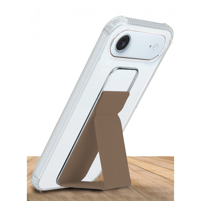 CATANES 2 Packs Finger Grip Clear Case Cover for iPhone 17 Air- Kickstand Car Magnetic Holder Multi-function Protective Two-in-one Case with 3D Screen Protector - Brown