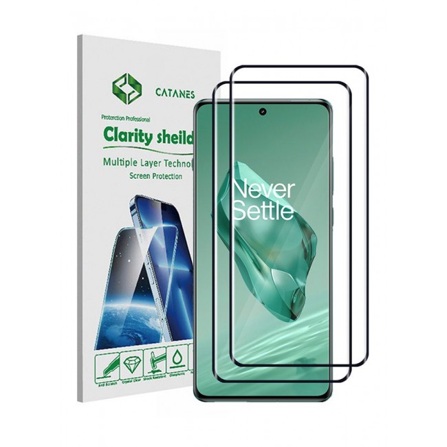CATANES (for OnePlus 12) 2 Pack Screen Protector Tempered Glass Anti-Scratch 3D Screen Protector Case Friendly HD Clear Protective Film