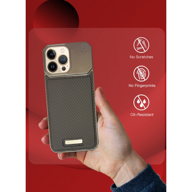 CATANES iPhone 13 Pro Max 3 Pack Case Leather Metal Design, Slim Lightweight Minimalist Cover,1 Case 2 Screen Protectors