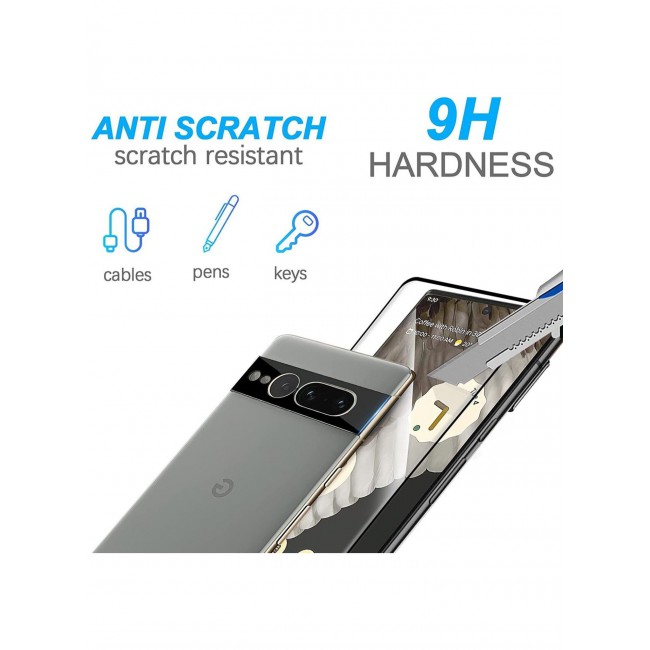 CATANES Google Pixel 7 Pro Screen Protector Tempered Glass 9H Anti-Scratch Shatterproof HD Curved Edge to Edge Full Coverage Film 6.7 inch