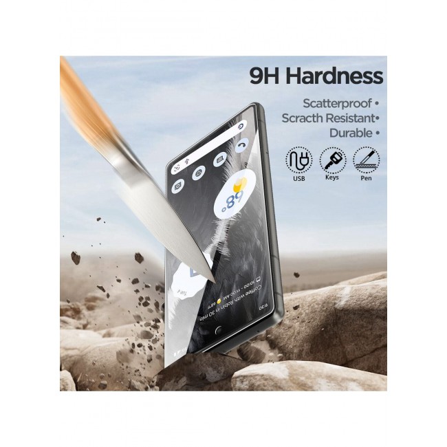 CATANES Google Pixel 7 Pro Screen Protector Tempered Glass 9H Anti-Scratch Shatterproof HD Curved Edge to Edge Full Coverage Film 6.7 inch