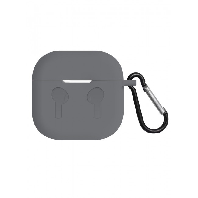 CATANES ( for Airpods 4 2024 ) Case Soft Silicone Elegant Cover with Keychain / Dark Grey Color