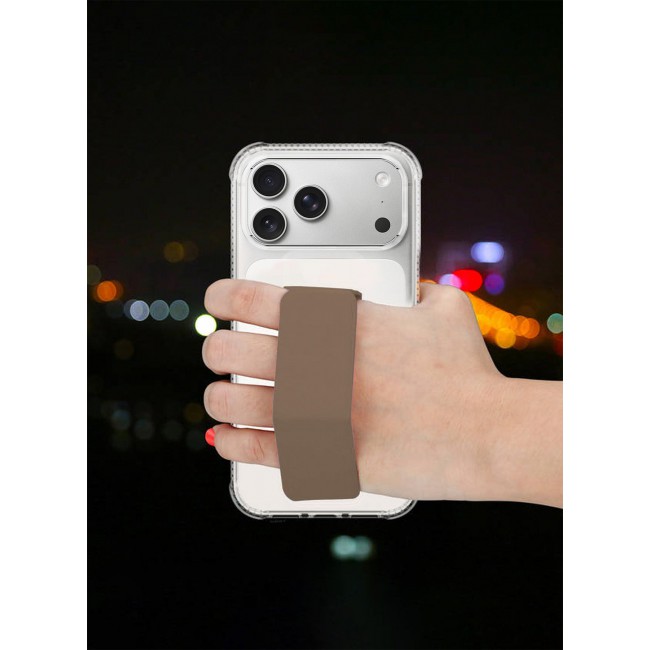 CATANES 2 Packs Finger Grip Clear Case Cover for iPhone 17 Pro- Kickstand Car Magnetic Holder Multi-function Protective Two-in-one Case with Privacy Screen Protector - Brown