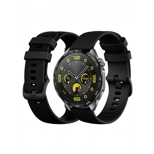CATANES (For All Smartwatches 22mm) 22mm Silicone Straps Watch Band Strap for Huawei GT3 / Huawei GT3 pro/Huawei GT/Huawei GT 2 (46mm) Watch Band/Huawei Watch GT2 Pro Strap/Samsung Galaxy Watch 46mm / Galaxy Watch 3 45mm - Black
