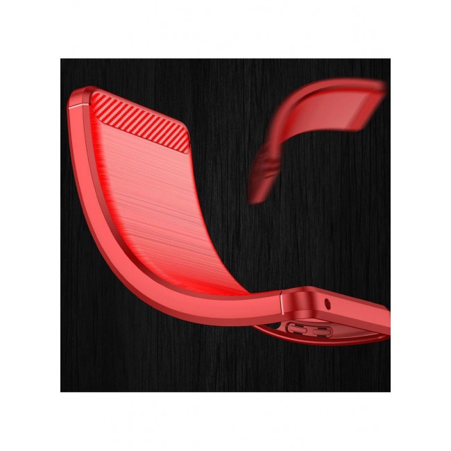 CATANES Google Pixel 7 Pro Case Slim Soft TPU Brushed Carbon Fiber Anti-Fingerprint Shockproof Cover Red