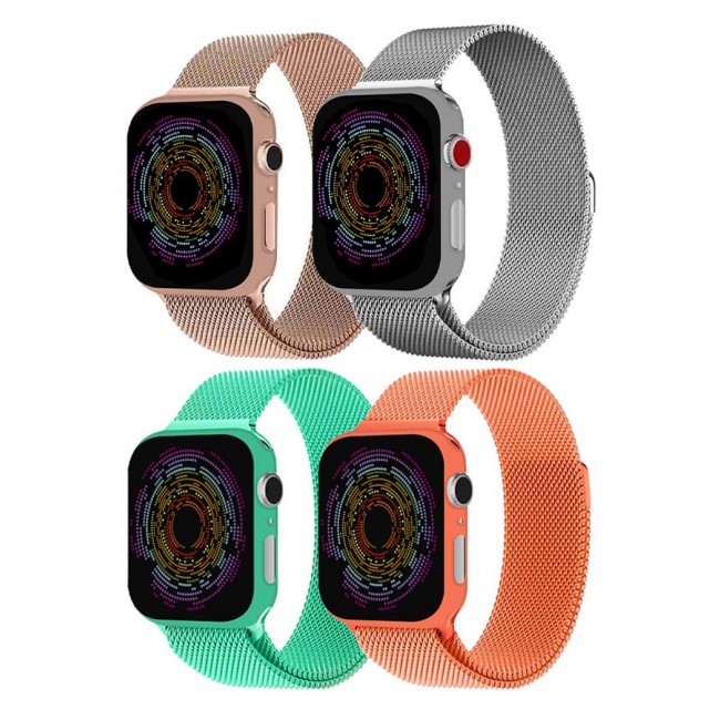 CATANES 4 Pack Stainless Steel Milanese Loop Compatible with Apple Watch Band 38mm 40mm 41mm men and women Mesh Loop Magnetic Clasp Replacement for iWatch Bands Series 7 SE 6 5 4 3 2 1