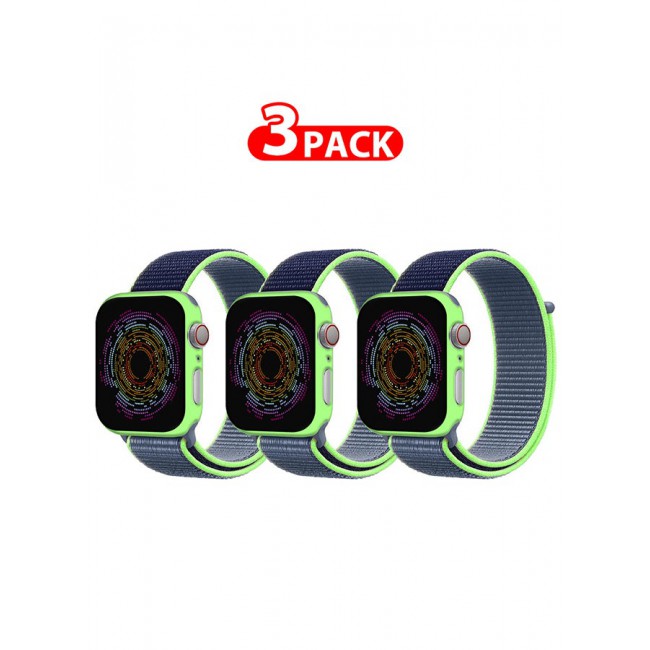 CATANES 3 Pack Nylon Sport Loop Band Compatible with Apple Watch Bands 38mm 40mm 41mm Women Men Braided Elastic Wristbands Replacement Band for iWatch Series 7 6 5 4 3 2 1 SE