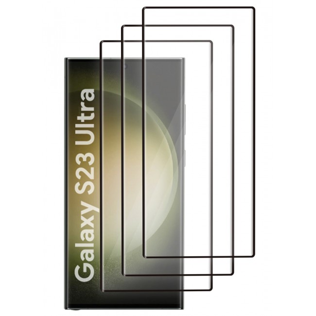 CATANES 3Pack for Samsung Galaxy S23 Ultra Screen Protector Tempered Glass 9H Anti-Scratch Shatterproof HD Curved Edge to Edge Full Coverage Film 6.8 inch