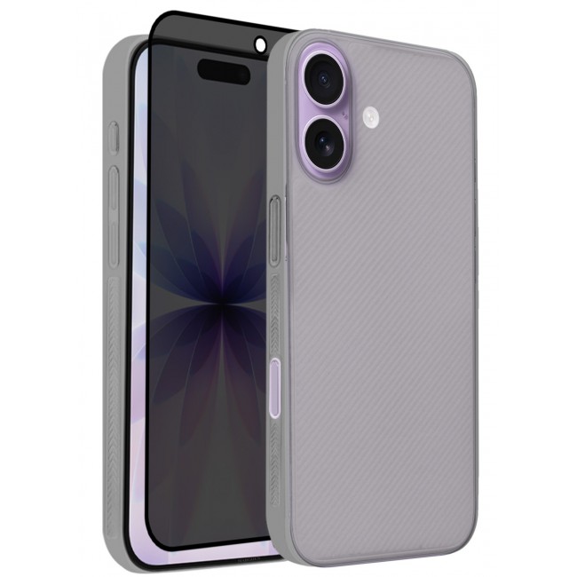 CATANES 2 Packs Case Cover for iPhone 17 - Sturdy Durable Ultra-Thin Case - Air Skin Line Design Transparent Back Cover - Drop Protection Cover with Privacy Screen Protector - Black