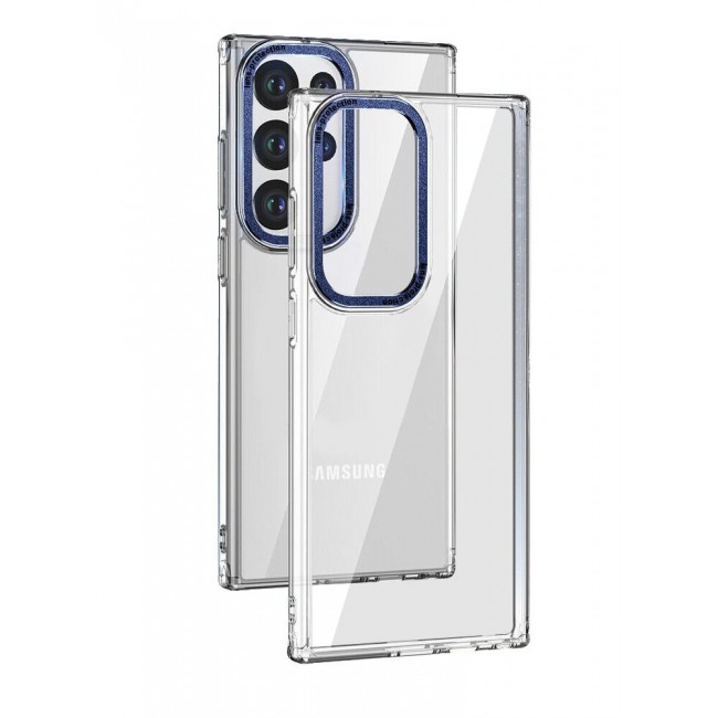 CATANES Samsung Galaxy S23 Ultra Clear Case Shockproof Slim Anti-Yellow Hybrid Hard PC+ TPU Cover Metal Camera Lens Frame