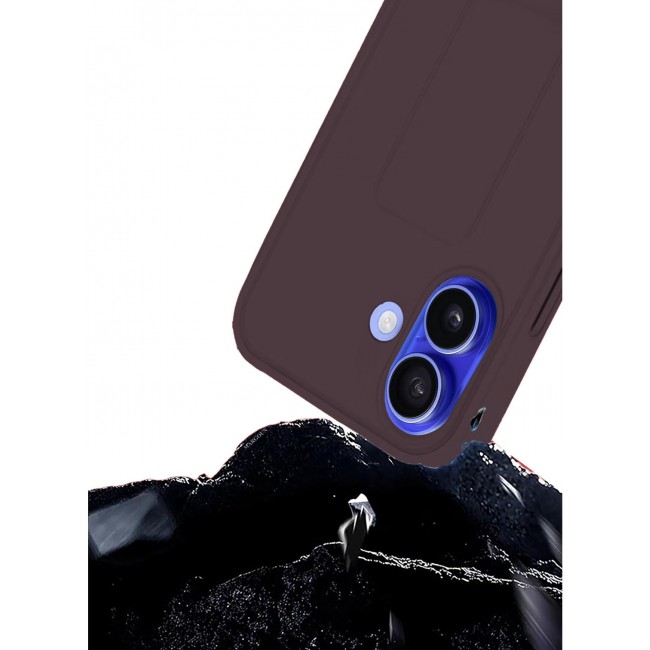 CATANES ( for iPhone 16 ) Case Premium PU Leather Case with Stand Function Shockproof and Anti Scratch Finger Grip Case Cover / Merlot