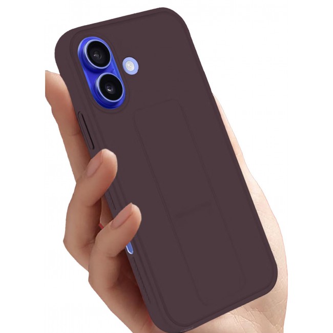 CATANES ( for iPhone 16 ) Case Premium PU Leather Case with Stand Function Shockproof and Anti Scratch Finger Grip Case Cover / Merlot
