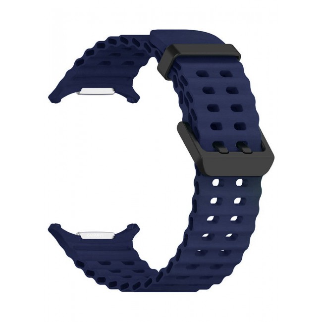 CATANES (for Samsung Galaxy Watch 7 Ultra 47mm) Silicone Band Soft Ocean Silicone Sport Strap Replacement Accessory Dark Blue