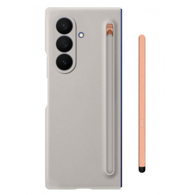 CATANES Case Cover and S Pen for Samsung Galaxy Z Fold 7, Slim Case with Built-in Compact S Pen, Holder and Storage Slot for Pen - Grey