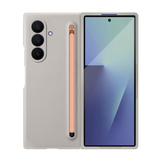 CATANES Case Cover and S Pen for Samsung Galaxy Z Fold 7, Slim Case with Built-in Compact S Pen, Holder and Storage Slot for Pen - Grey