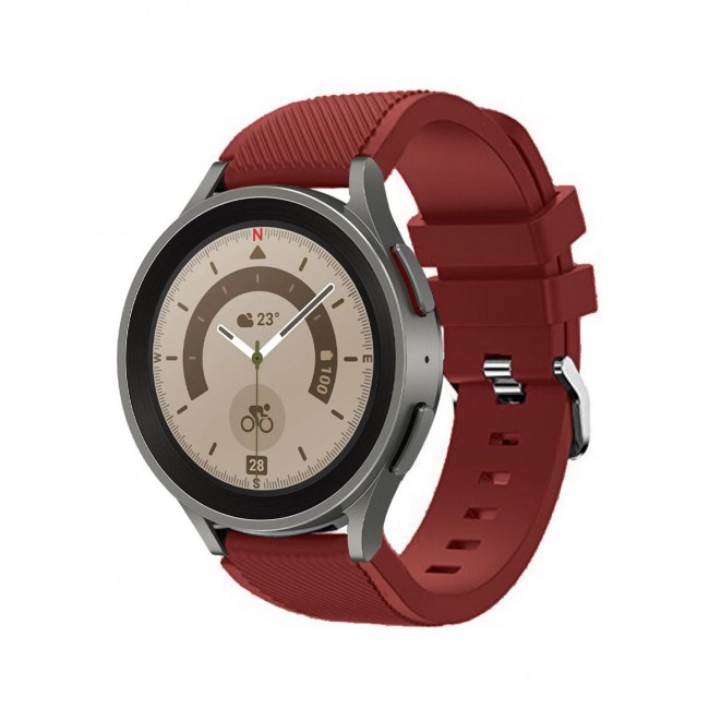 CATANES Samsung Galaxy Watch 5 Band Galaxy Watch 5 Pro Band Replacement Silicone Strap 20mm Smart Watch Buckle Wristband Compatible with Galaxy Watch5 (44mm/40mm) Galaxy Watch5 Pro (45mm) Maroon