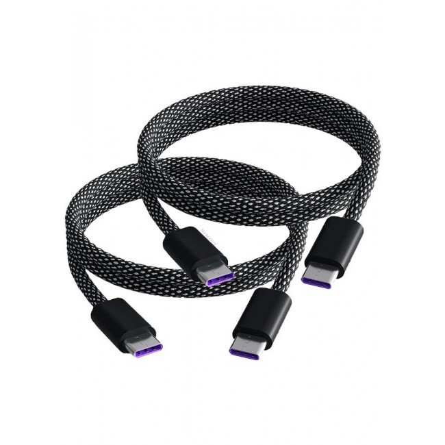 CATANES 2Packs Fast USB-C to USB-C Cable Premium Braided Fast Charging and Data Transfer, PD Supported 1m - Dark Grey & White
