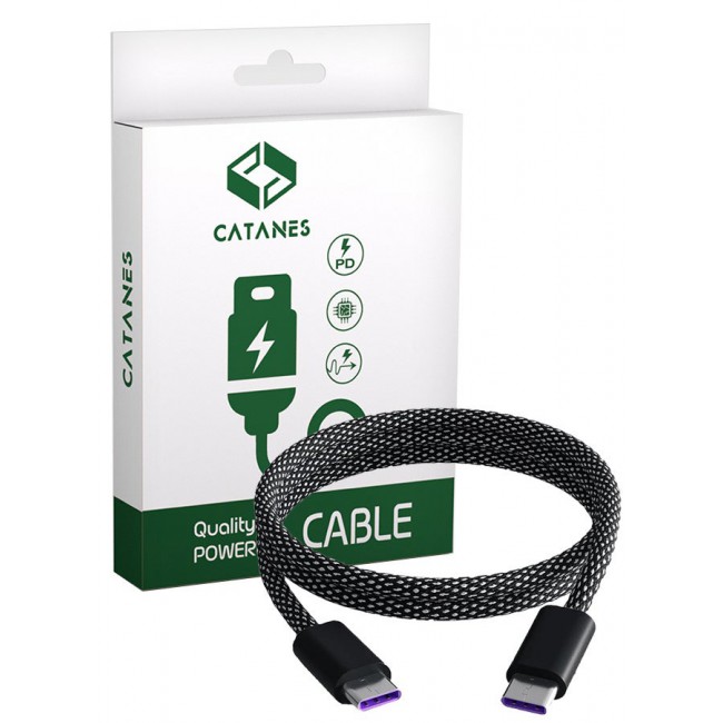 CATANES 2Packs Fast USB-C to USB-C Cable Premium Braided Fast Charging and Data Transfer, PD Supported 1m - Dark Grey & White
