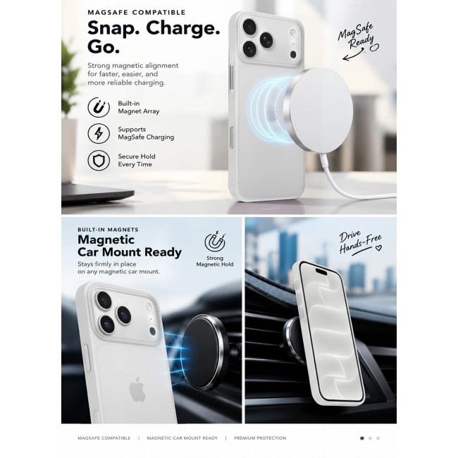 CATANES Air Skin Frosted Matte Case for iPhone 18 Pro Max with Camera Frame Protection - Stylish Ultra Slim Back Cover - Frosted Clear