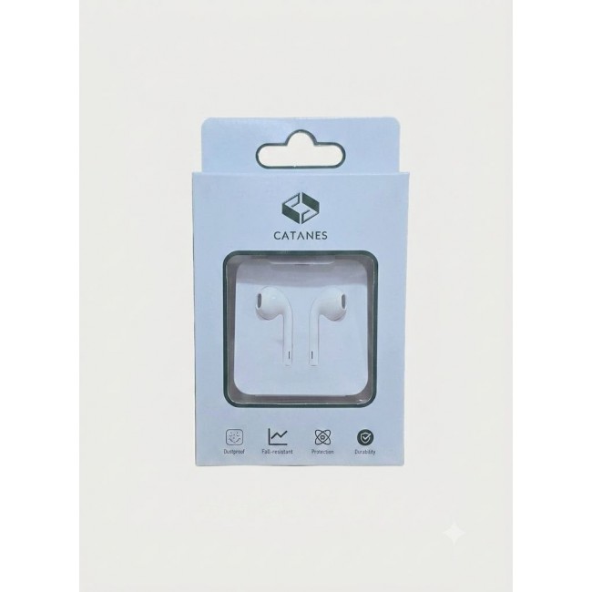 CATANES Earphones with Microphone and Controls for Apple iPhone 12/13/14 Pro Max White