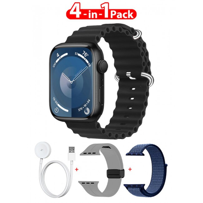 CATANES Smart Watch Fitness Tracker 44mm for Android and Ios with 3 Replacement Bands and Charging Cable - Multicolour 7