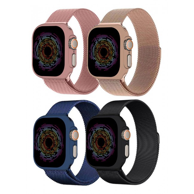 CATANES 4 Pack Stainless Steel Milanese Loop Compatible with Apple Watch Band 42mm 44mm 45mm 49mm men and women Mesh Loop Magnetic Clasp Replacement for iWatch Bands Ultra2/Ultra/Series 9 8 7 SE 6 5 4 3 2 1