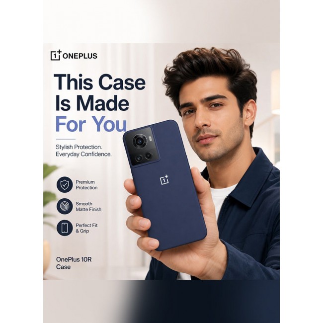 CATANES OnePlus 10R Case Silicone Cover Soft and Durable Comfortable to Grip Soft Flexible Rubber Protective Case Blue