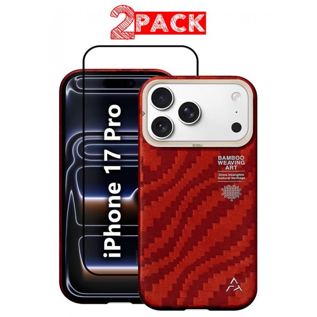 AIRITY Bamboo Fiber Protective Case for iPhone 17/18 Pro Ultra Durable, Lightweight & Premium Design Red
