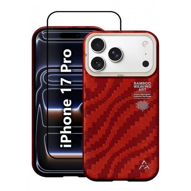 AIRITY Bamboo Fiber Protective Case for iPhone 17/18 Pro Ultra Durable, Lightweight & Premium Design Red