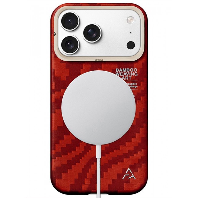 AIRITY Bamboo Fiber Protective Case for iPhone 17/18 Pro Ultra Durable, Lightweight & Premium Design Red