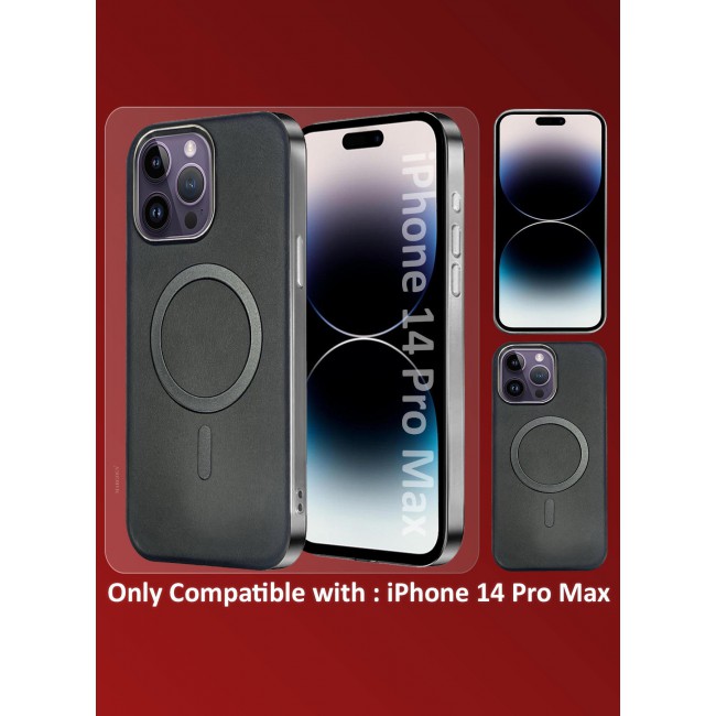 CATANES iPhone 14 Pro Max Leather Case, Compatible with Magsafe, Vintage Aesthetic, Comfort Grip, Camera Bump Frame