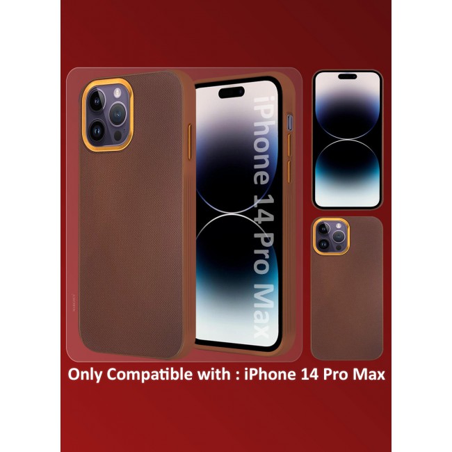 CATANES iPhone 14 Pro Max Vegan Leather Case Cover, Slim Fit, Raised Edges for Camera and Screen Protection