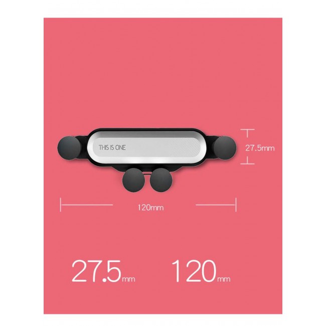 CATANES Universal Car Mount Holder 360 Degree Rotatable Gravity Phone Holder for Mobile Phones with Widths from 67 to 86mm /Model F1908 /Silver