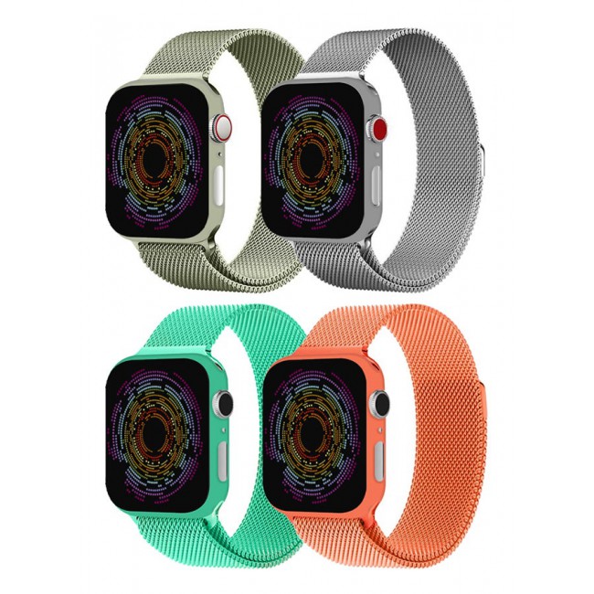 CATANES 4 Pack Stainless Steel Milanese Loop Compatible with Apple Watch Band 38mm 40mm 41mm men and women Mesh Loop Magnetic Clasp Replacement for iWatch Bands Series 7 SE 6 5 4 3 2 1