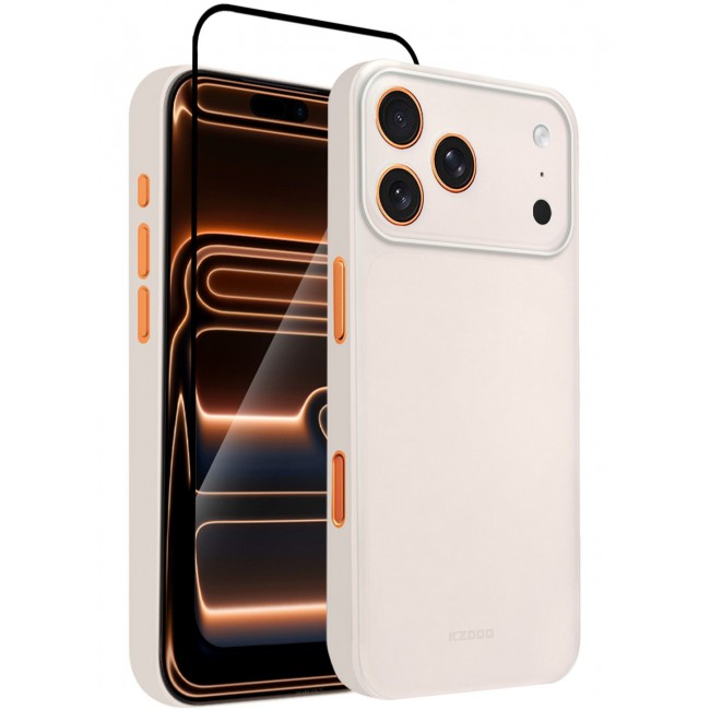 KZDOO 2 Packs Air Skin Case Cover for Apple iPhone 17 Pro Max - Sturdy Back Cover - Durable Thin Case - Drop Protection Cover with 3D Screen Protector - Frosted Clear