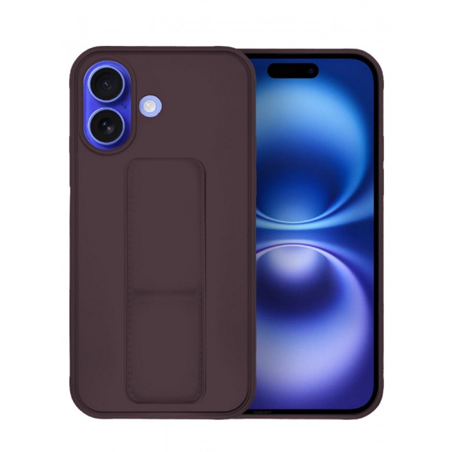 CATANES ( for iPhone 16 Plus ) Case Premium PU Leather Case with Stand Function Shockproof and Anti Scratch Finger Grip Case Cover / Merlot