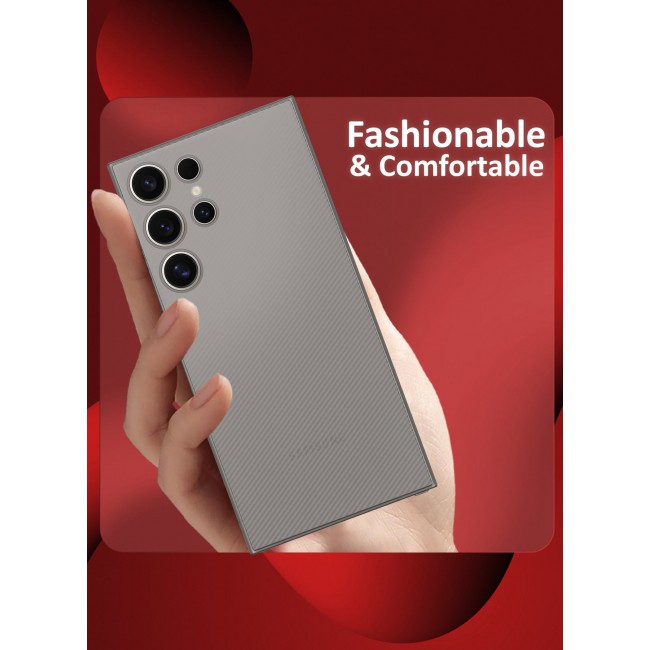 CATANES ( for Galaxy S24 Ultra ) Case Air Skin Line Design Back Cover Sturdy Durable Ultra-Thin Case Drop Protection Cover Clear - Dark Grey