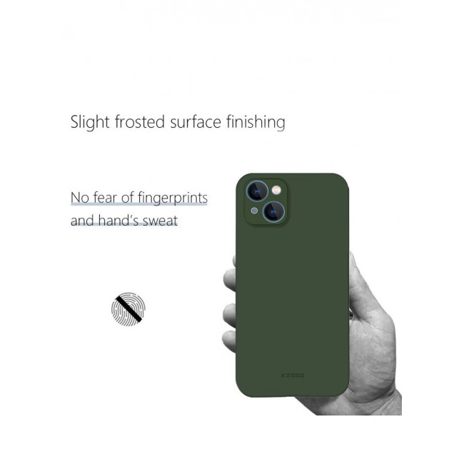 KZDOO iPhone 14 Plus Case Air Skin Series Ultra Slim Frosted Anti Slip Back Cover Full Coverage Camera Lens Protection 6.7 inch Green