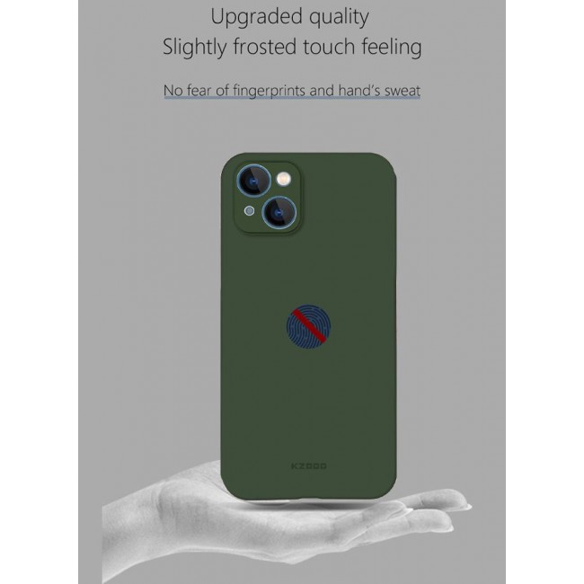 KZDOO iPhone 14 Plus Case Air Skin Series Ultra Slim Frosted Anti Slip Back Cover Full Coverage Camera Lens Protection 6.7 inch Green