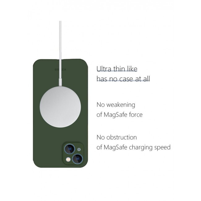 KZDOO iPhone 14 Plus Case Air Skin Series Ultra Slim Frosted Anti Slip Back Cover Full Coverage Camera Lens Protection 6.7 inch Green