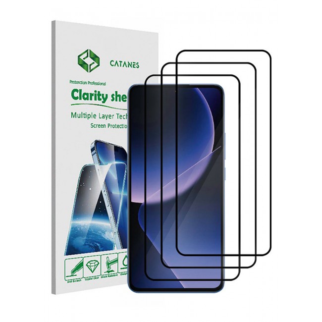 CATANES 3 Packs For Xiaomi 13T Pro Screen Protector Tempered Glass with 9H Hardness Anti-Scratch Glass flim Premium HD Clarity
