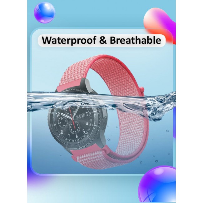 CATANES 22mm Nylon Strap,Compatible with Huawei GT/Huawei GT2 (46mm) /Huawei GT2 Pro/Samsung Galaxy Watch (46mm) and Galaxy Watch 3 (45mm) Sport Wristband Strap Pink