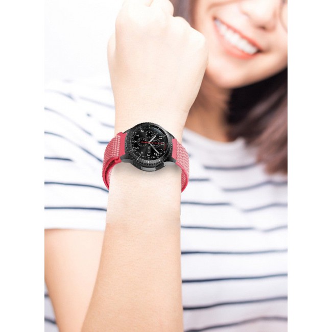 CATANES 22mm Nylon Strap,Compatible with Huawei GT/Huawei GT2 (46mm) /Huawei GT2 Pro/Samsung Galaxy Watch (46mm) and Galaxy Watch 3 (45mm) Sport Wristband Strap Pink